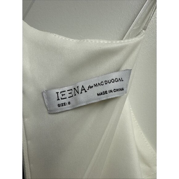 Mac Duggal Size 8 White 55696 One-Shoulder Long Sleeve Jersey Gown Dress New - Picture 11 of 12